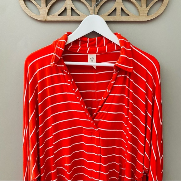 Free People Can't Fool Me Striped Top Red Sz Small - Picture 2 of 9